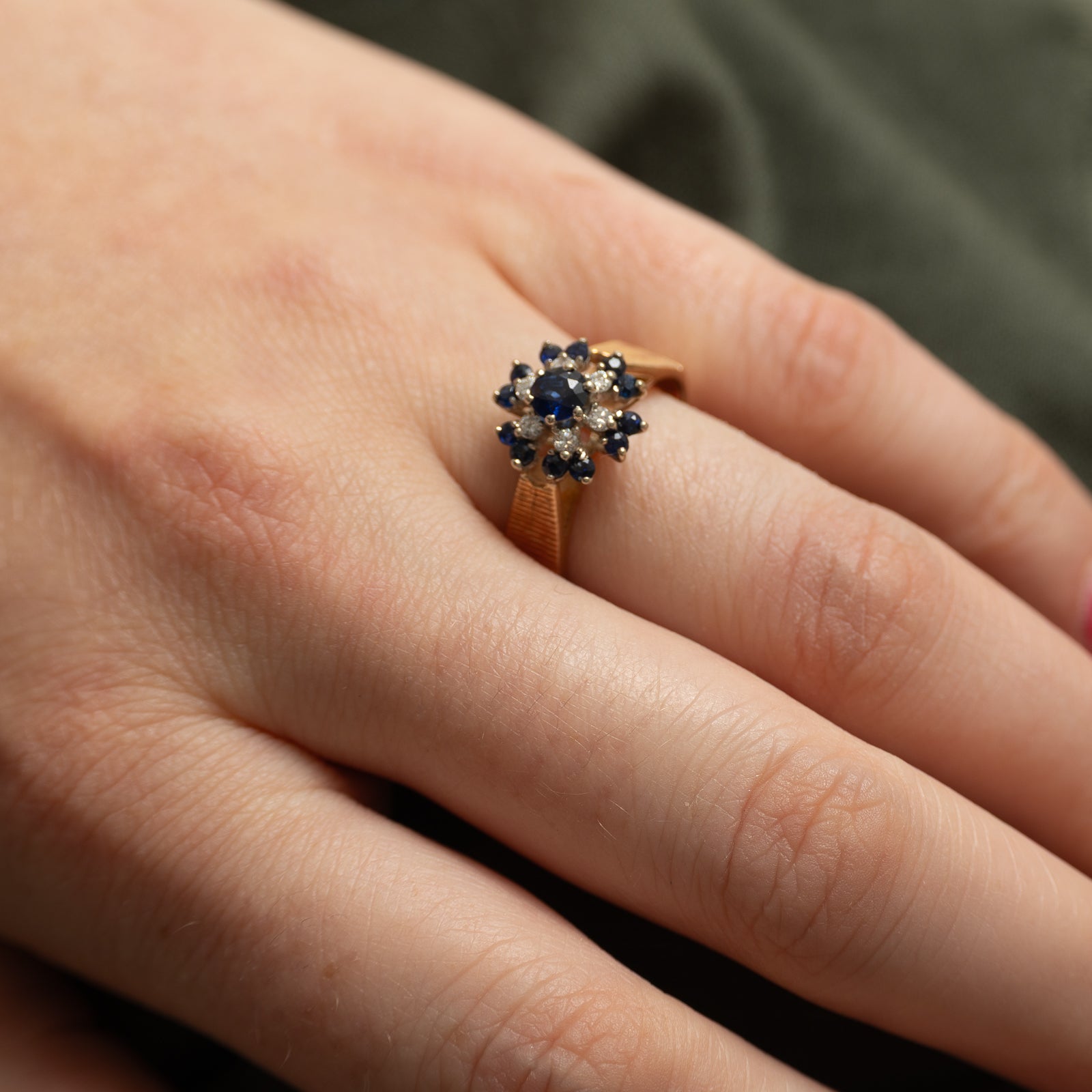 Sapphire & Diamond Cocktail Ring | 0.65ctw, 0.12ctw | SZ 8