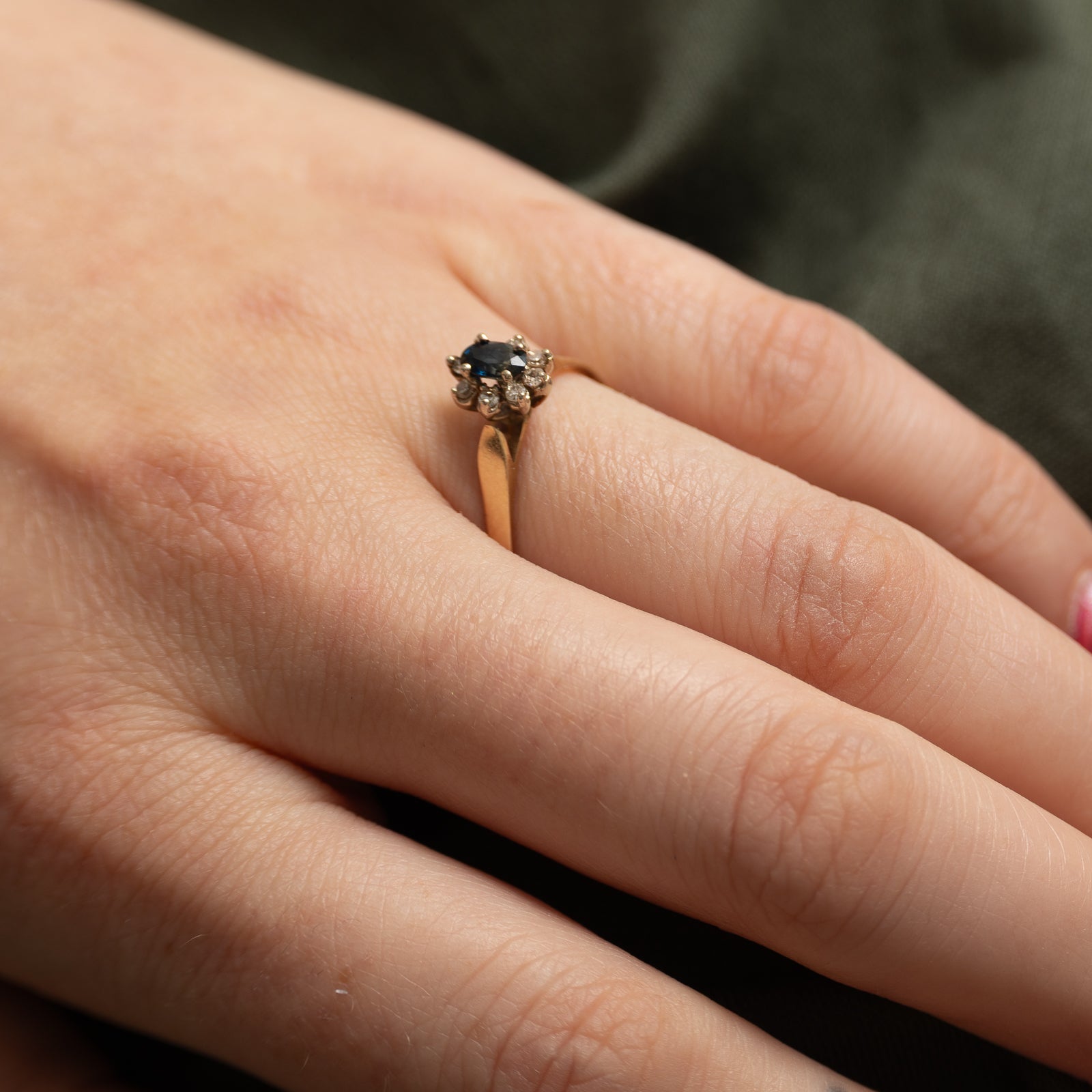 Sapphire & Diamond Petal Ring | 0.30ct, 0.09ctw | SZ 8.5