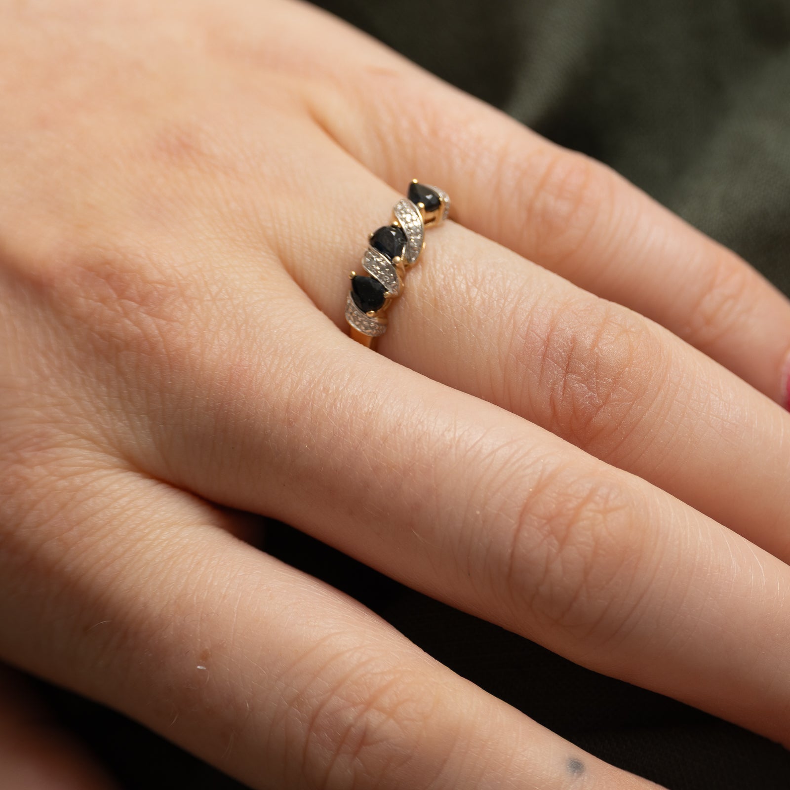 Bague saphir et diamants | 0,50 ct, 0,03 ct | Taille 6,75