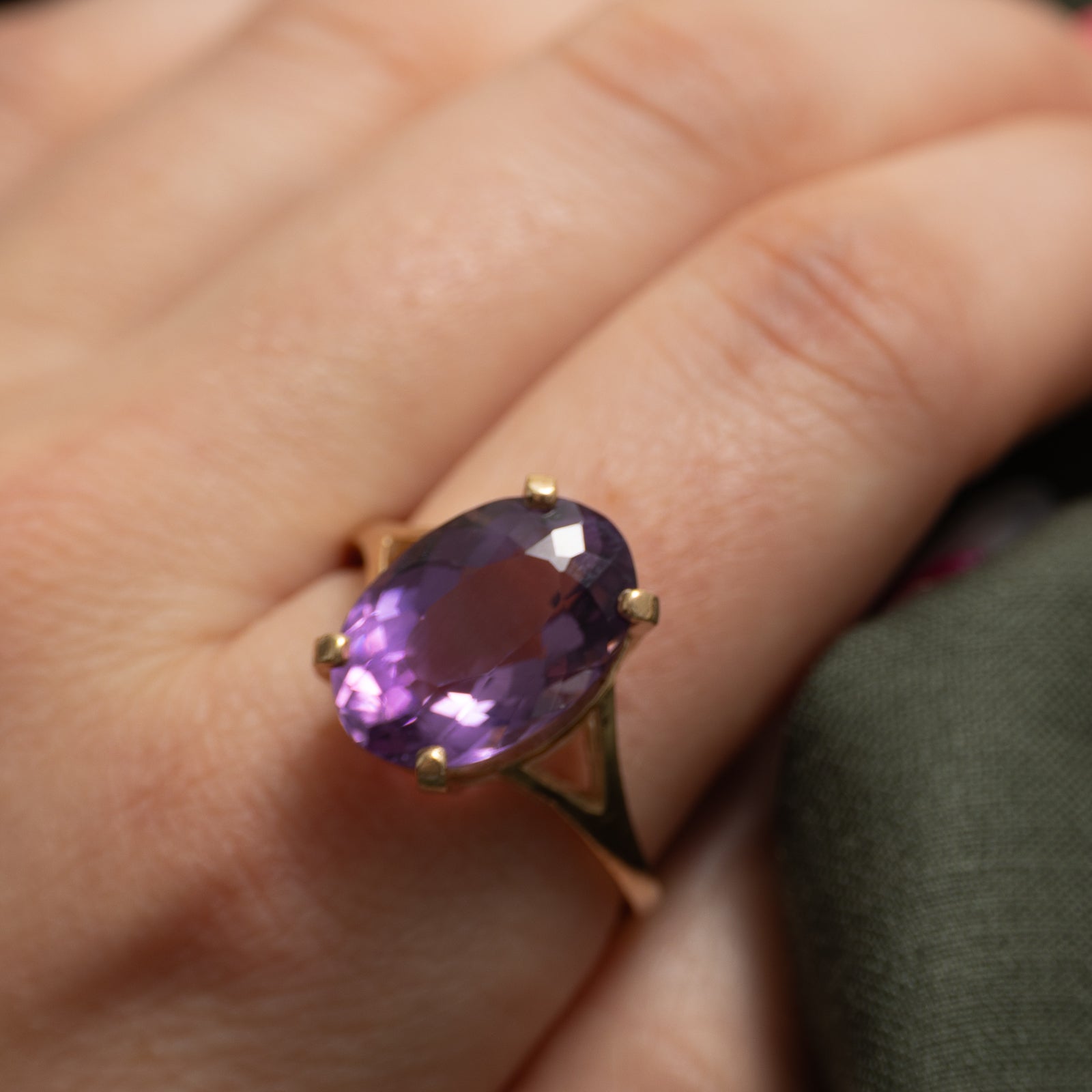 Oval Cut Amethyst Cocktail Ring | 8.20ct | SZ 12.25