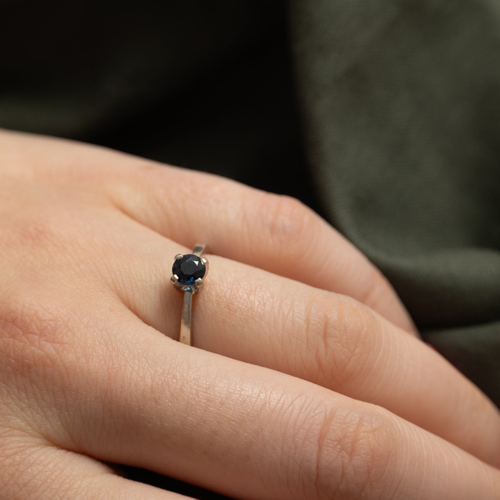 Ukrainian Hallmarked Solitaire Sapphire Ring | 0.55ct | SZ 6.5