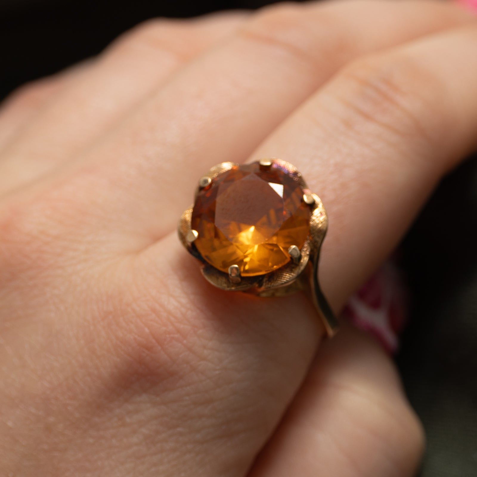 Synthetic Yellow Sapphire Cocktail Ring | 10.00ct | SZ 8.75