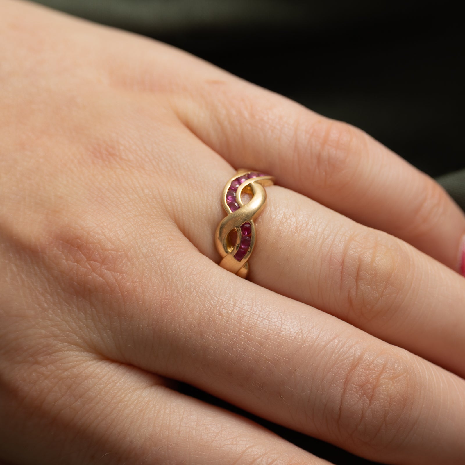 Ruby Double Cross Over Ring | 0.45ctw | SZ 5