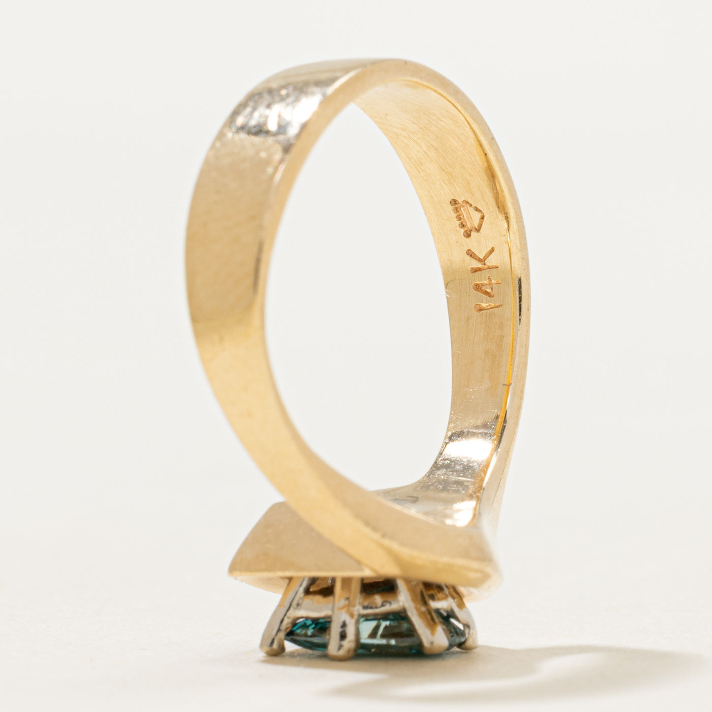 Bague abstraite en diamant bleu | 0,50 ct | Taille 4,5