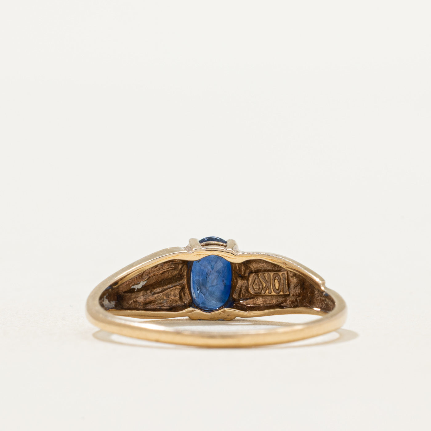 Solitaire Sapphire Grooved Ring | 0.50ct | SZ 6.75