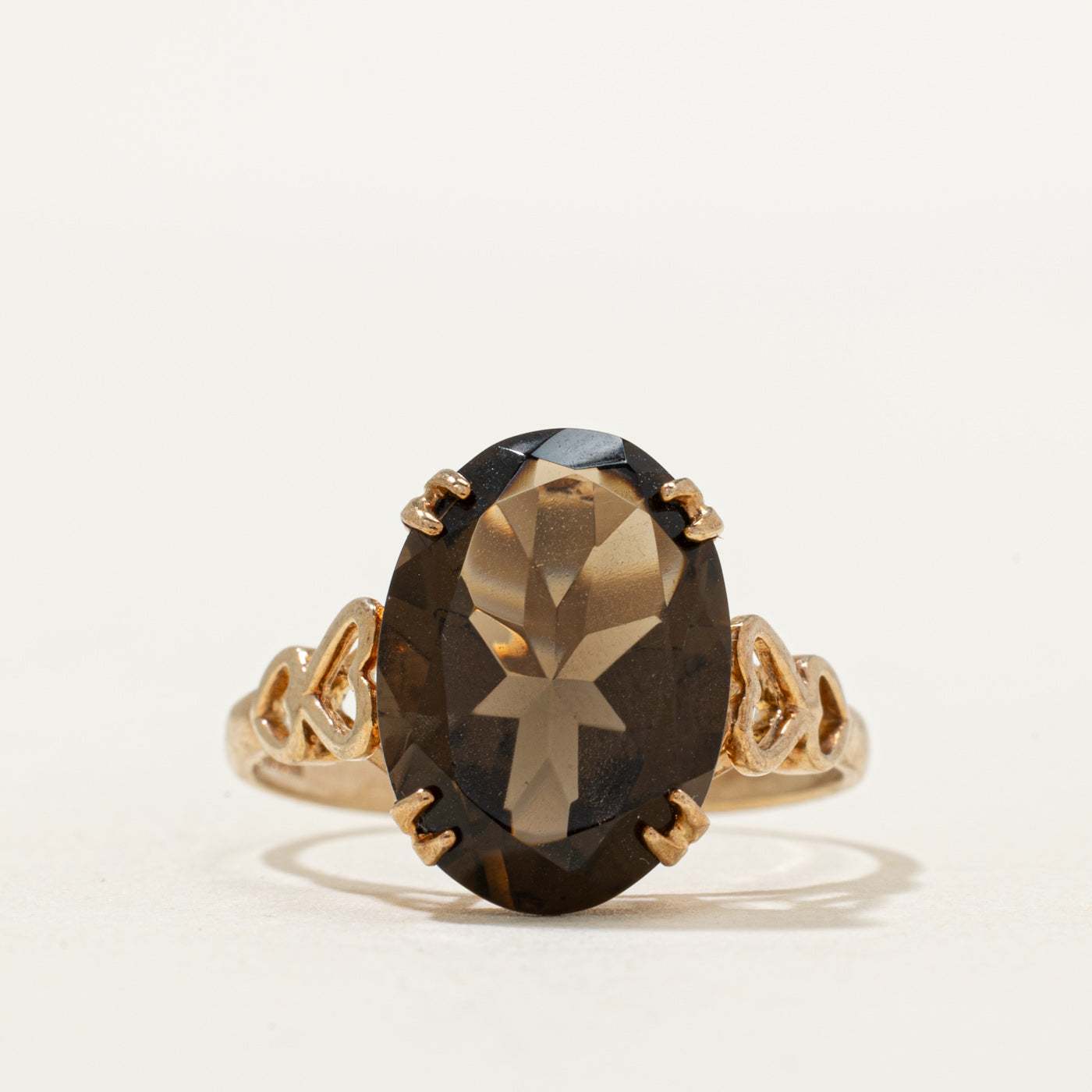 1994 Birmingham Smoky Quartz Textured Cocktail Ring | 5.00ct | SZ 7.5