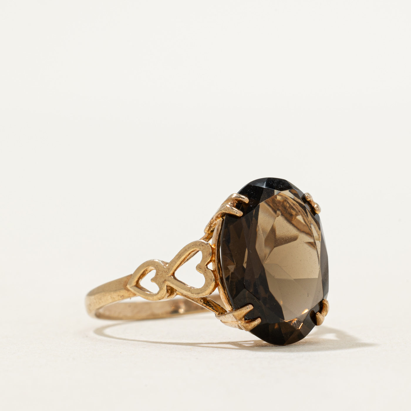 1994 Birmingham Smoky Quartz Textured Cocktail Ring | 5.00ct | SZ 7.5