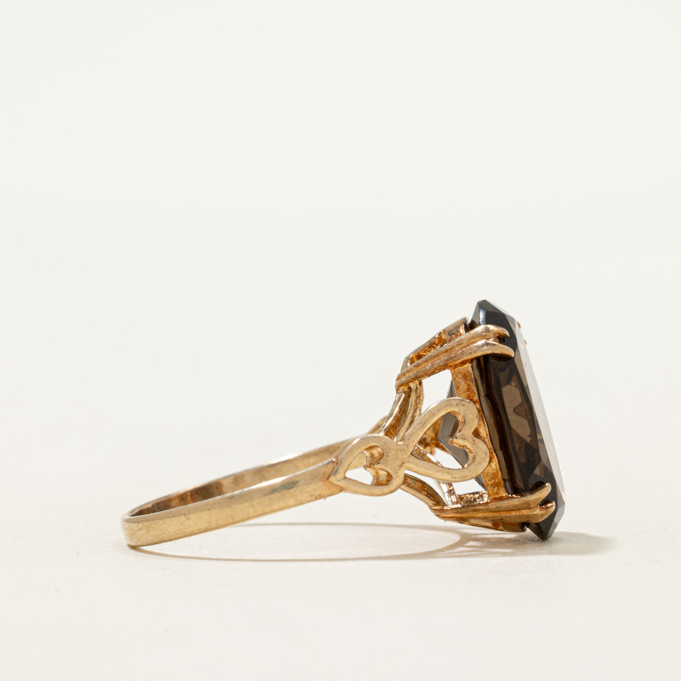 1994 Birmingham Smoky Quartz Textured Cocktail Ring | 5.00ct | SZ 7.5