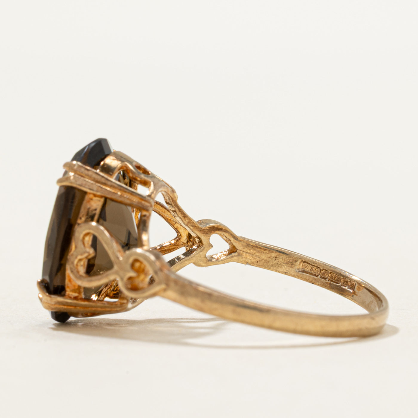1994 Birmingham Smoky Quartz Textured Cocktail Ring | 5.00ct | SZ 7.5