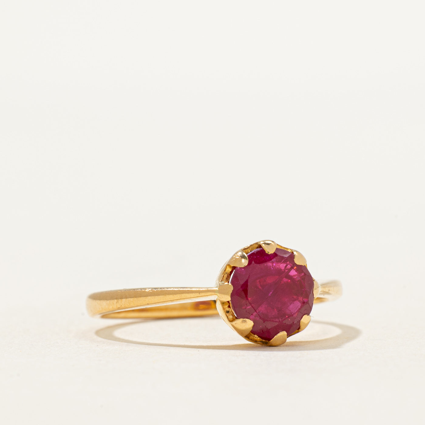 Solitaire Synthetic Ruby Ring | 1.25ct | SZ 7.25
