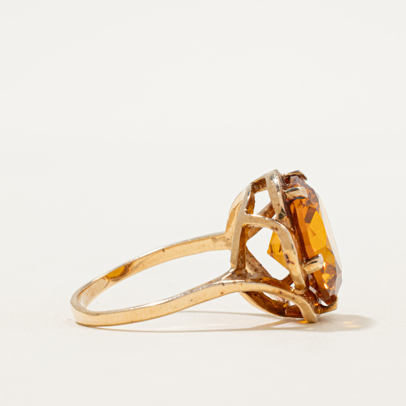 Synthetic Yellow Sapphire Cocktail Ring | 10.00ct | SZ 8.75
