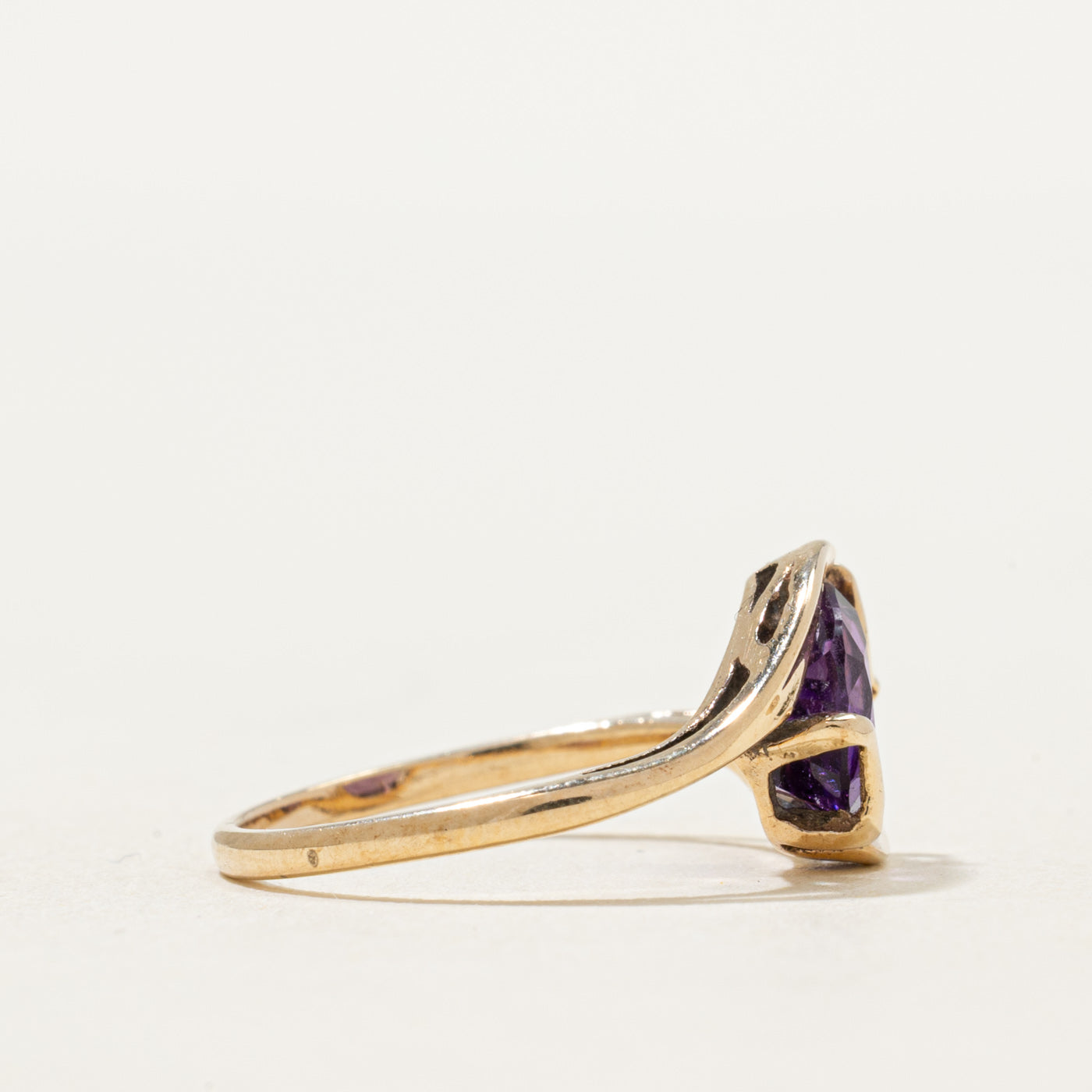 Solitaire Amethyst Bypass Ring | 1.25ct | SZ 3.25