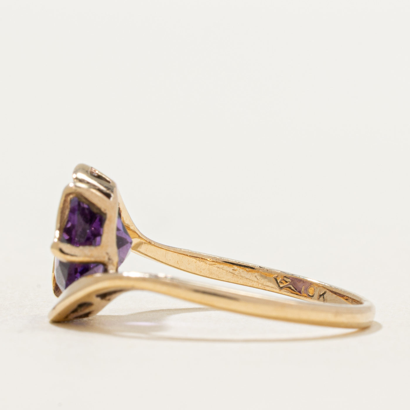 Solitaire Amethyst Bypass Ring | 1.25ct | SZ 3.25