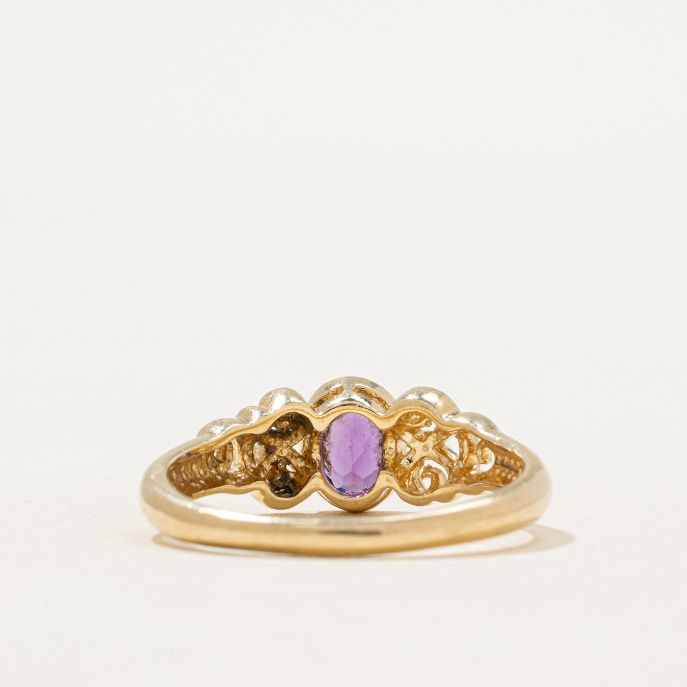 Bague en améthyste sertie clos | 0,36 ct | Taille 8,25
