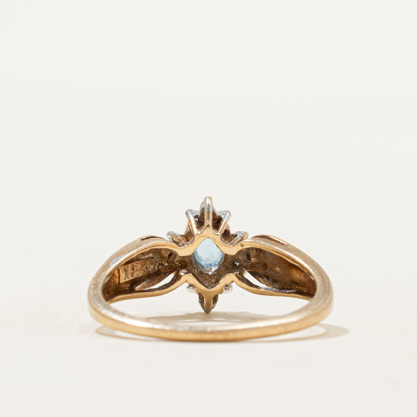 Blue Topaz & Diamond Ring | 0.16ct, 0.08ctw | SZ 7
