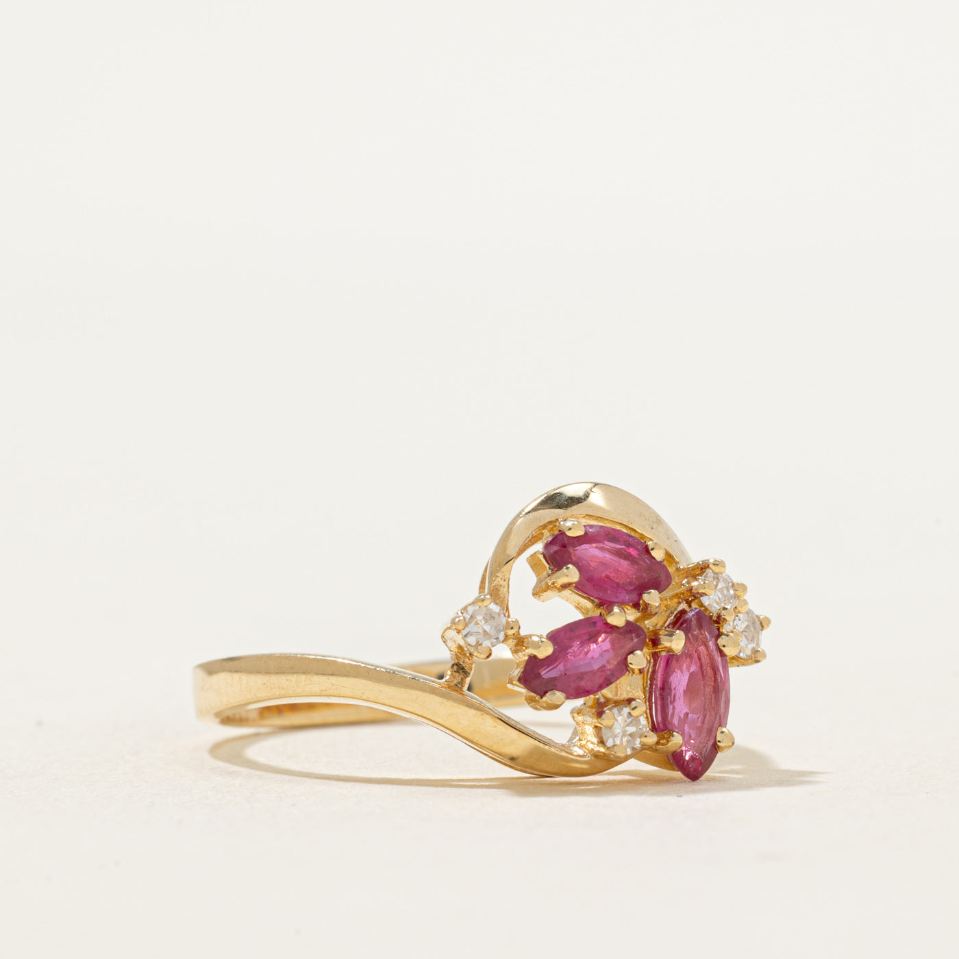 Scattered Ruby & Diamond Ring | 0.48ctw, 0.08ctw | SZ 6.5