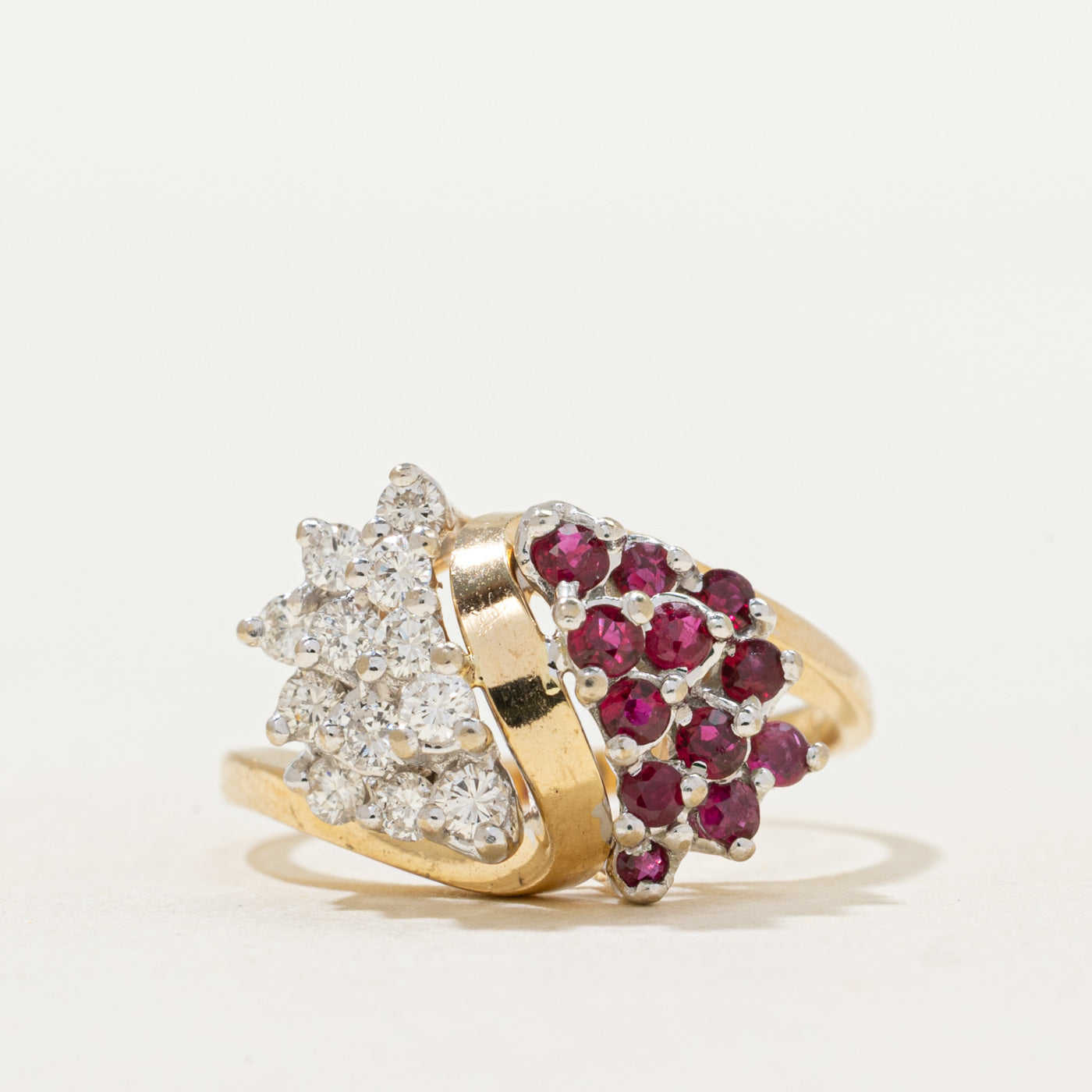 Ruby & Diamond Cluster Cocktail Ring | 0.40ctw, 0.35ctw | SZ 6.25