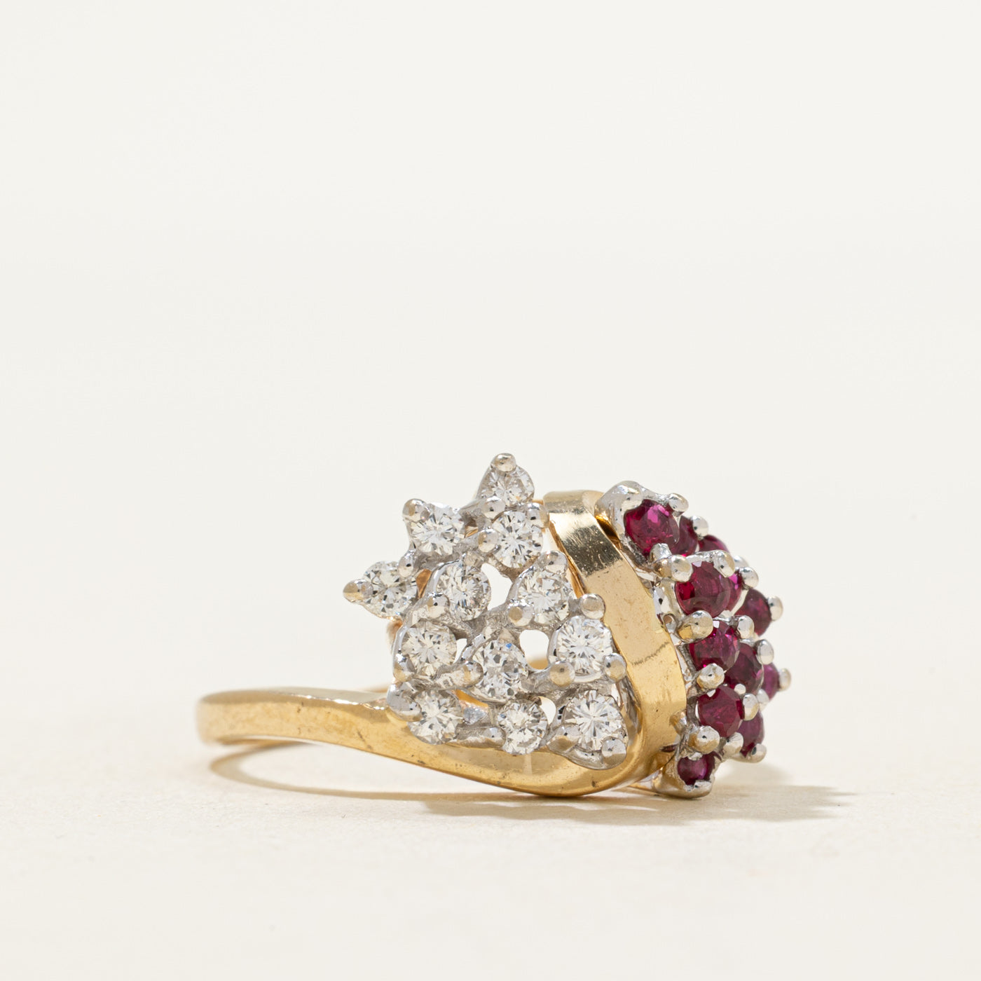 Ruby & Diamond Cluster Cocktail Ring | 0.40ctw, 0.35ctw | SZ 6.25