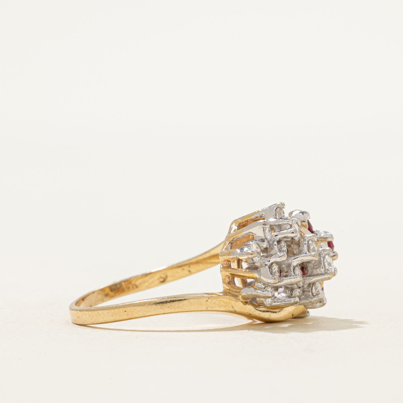 Ruby & Diamond Cluster Cocktail Ring | 0.40ctw, 0.35ctw | SZ 6.25