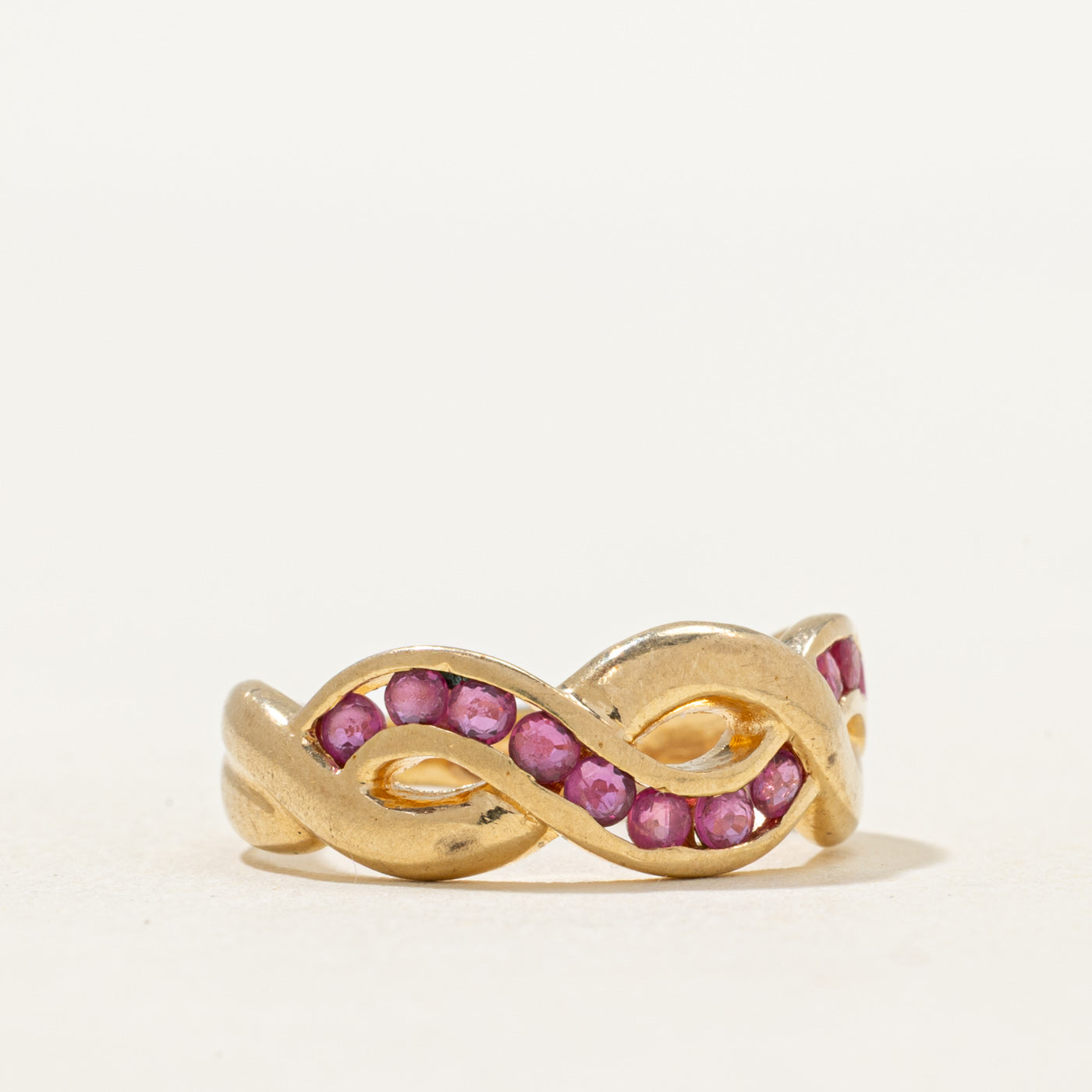 Ruby Double Cross Over Ring | 0.45ctw | SZ 5