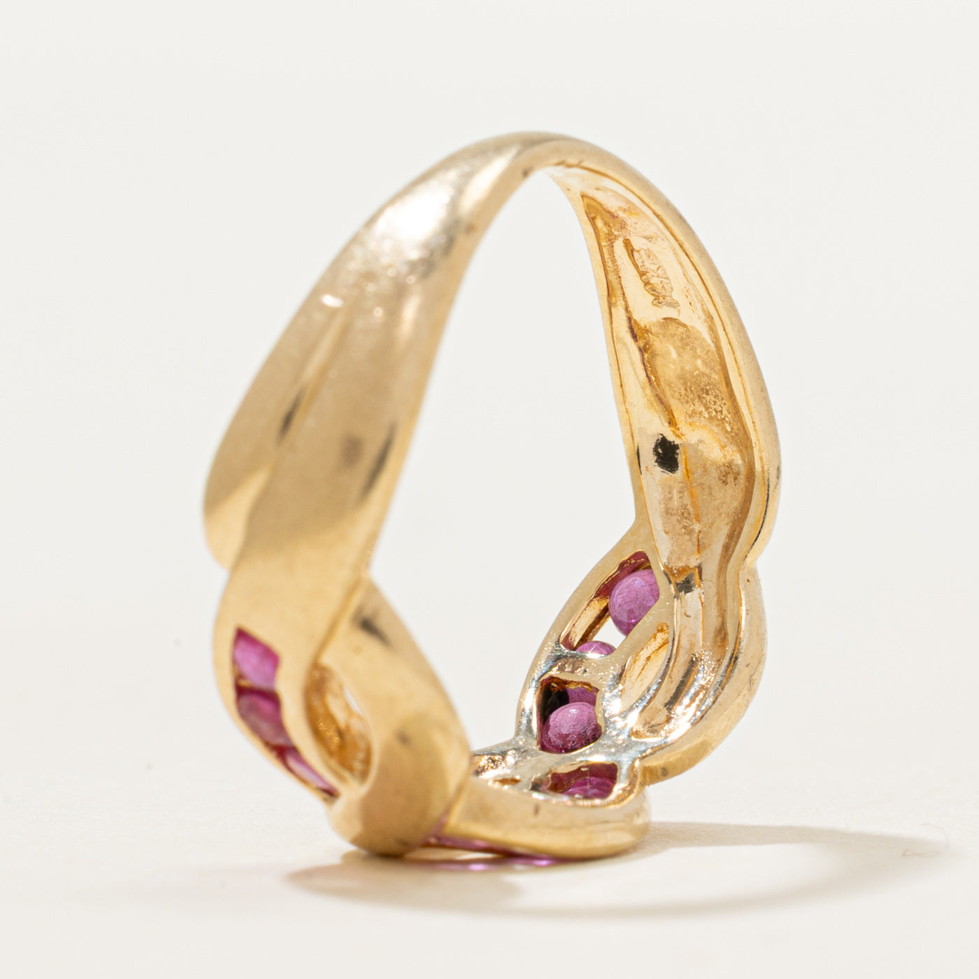 Ruby Double Cross Over Ring | 0.45ctw | SZ 5