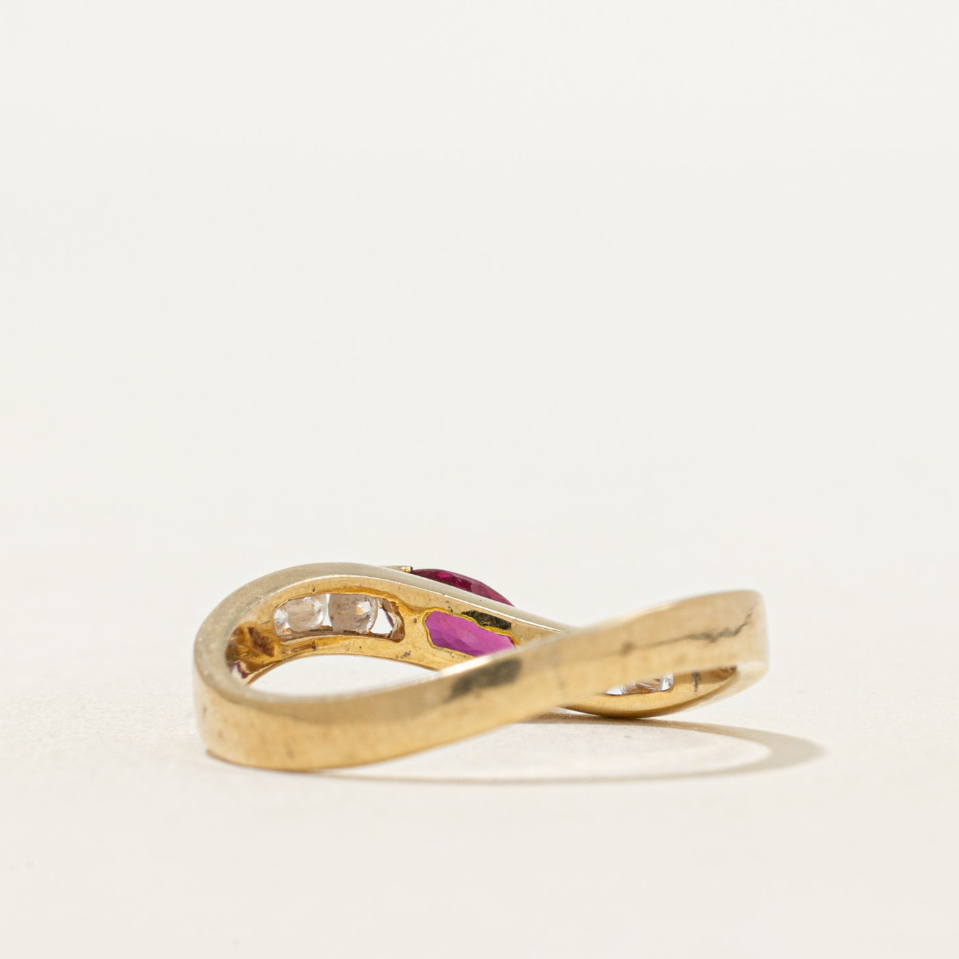 Ruby & Diamond Wave Ring | 0.33ct, 0.12ctw | SZ 5.25