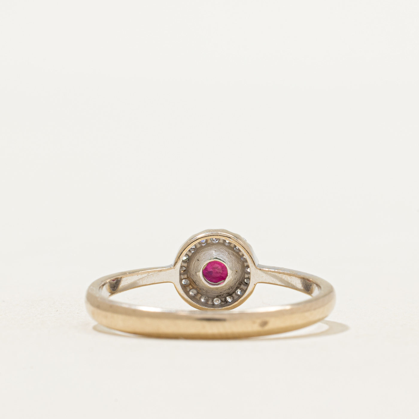 Diamond & Ruby Halo Ring | 0.06ctw | 0.26ct | SZ 6.75