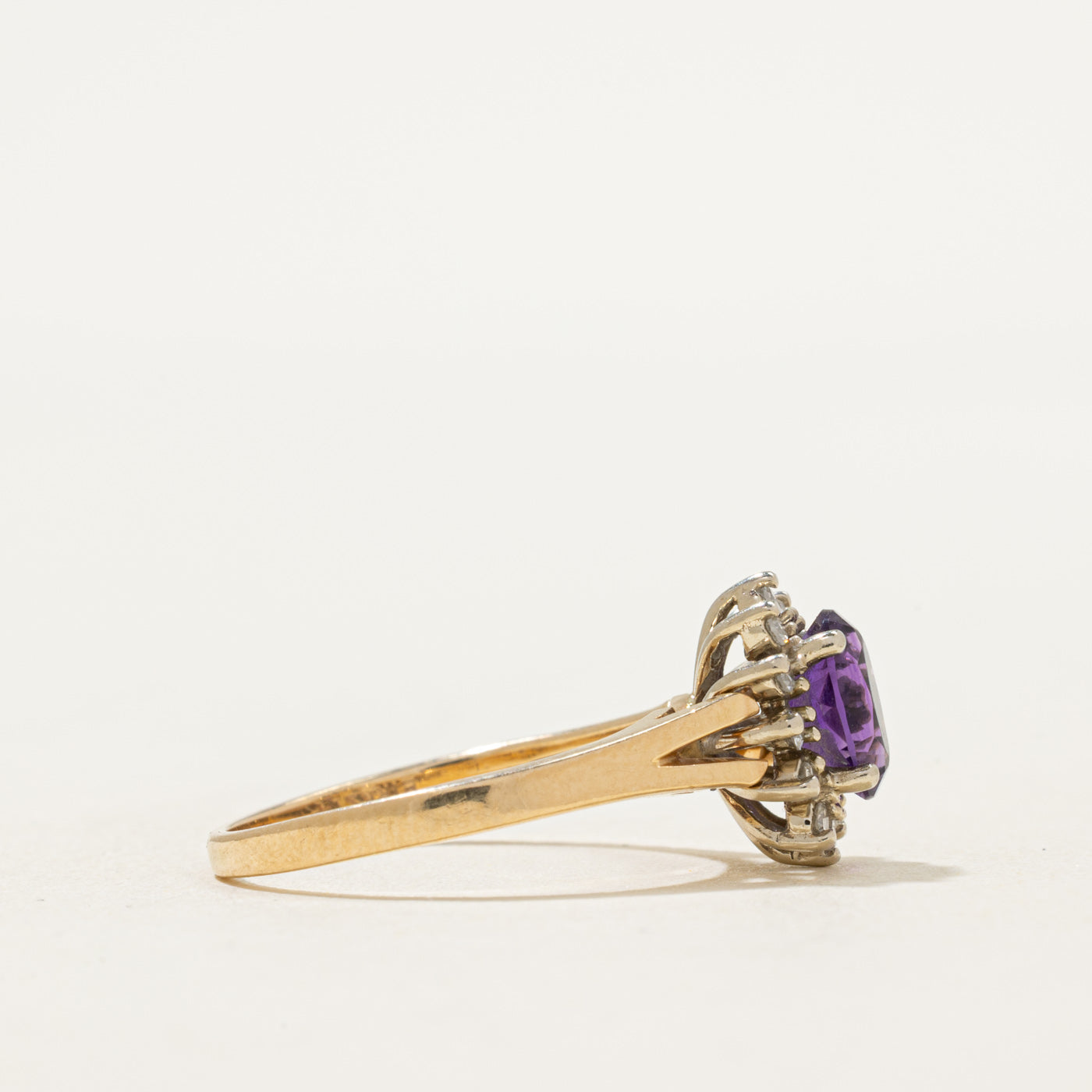 'Birks' Amethyst & Diamond Petal Ring | 0.60ct, 0.12ctw | SZ 6