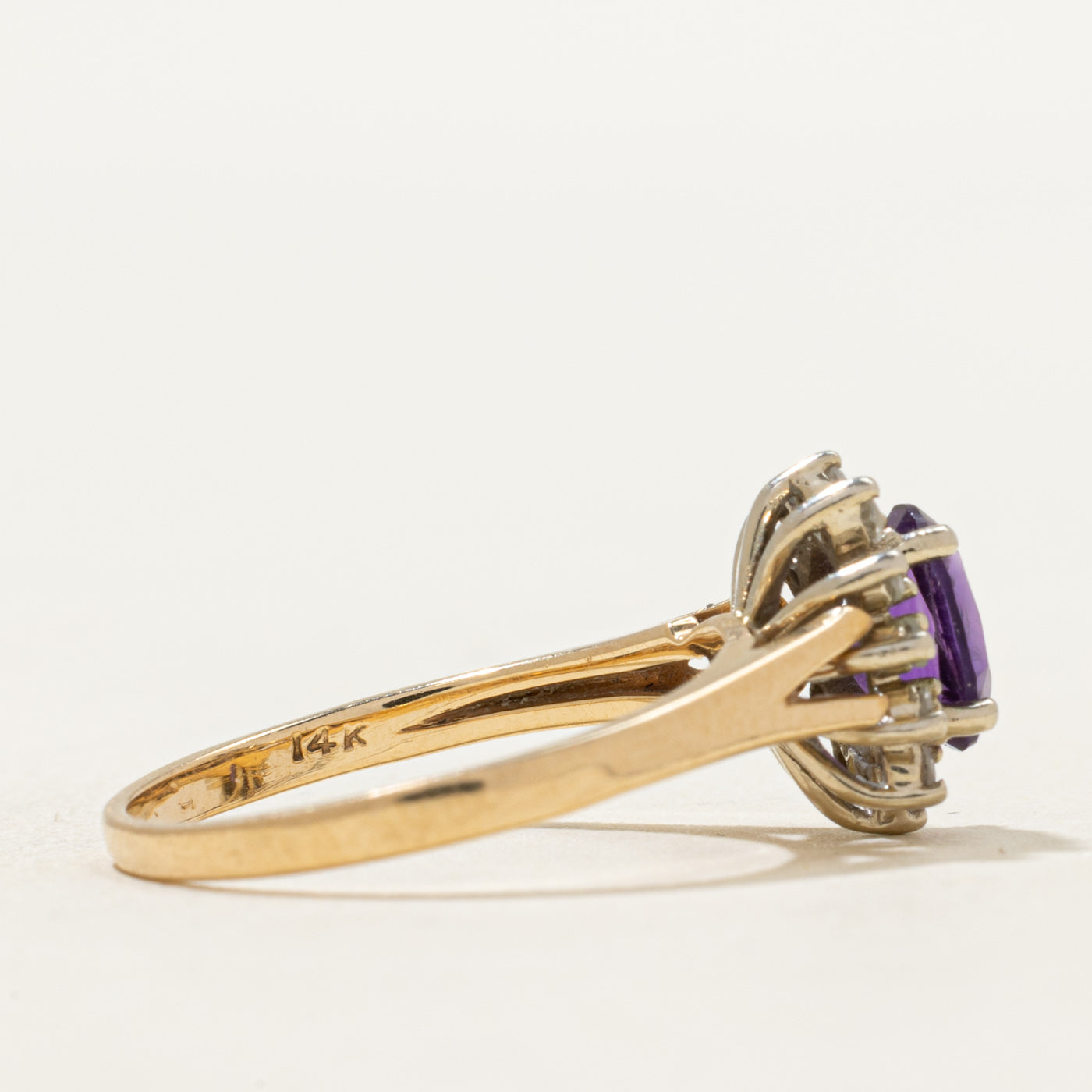 'Birks' Amethyst & Diamond Petal Ring | 0.60ct, 0.12ctw | SZ 6