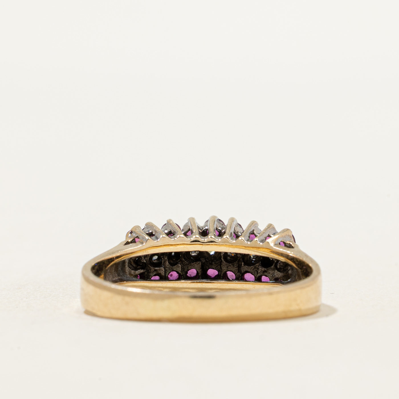 Multi Row Ruby & Diamond Ring | 0.50ctw, 0.09ctw | SZ 7.25
