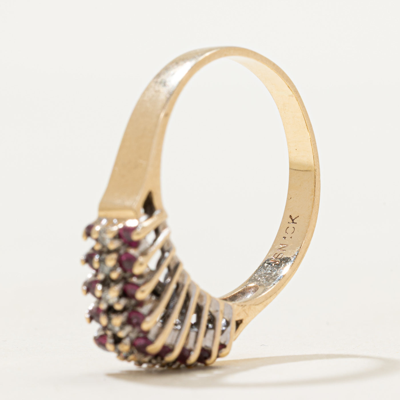 Multi Row Ruby & Diamond Ring | 0.50ctw, 0.09ctw | SZ 7.25