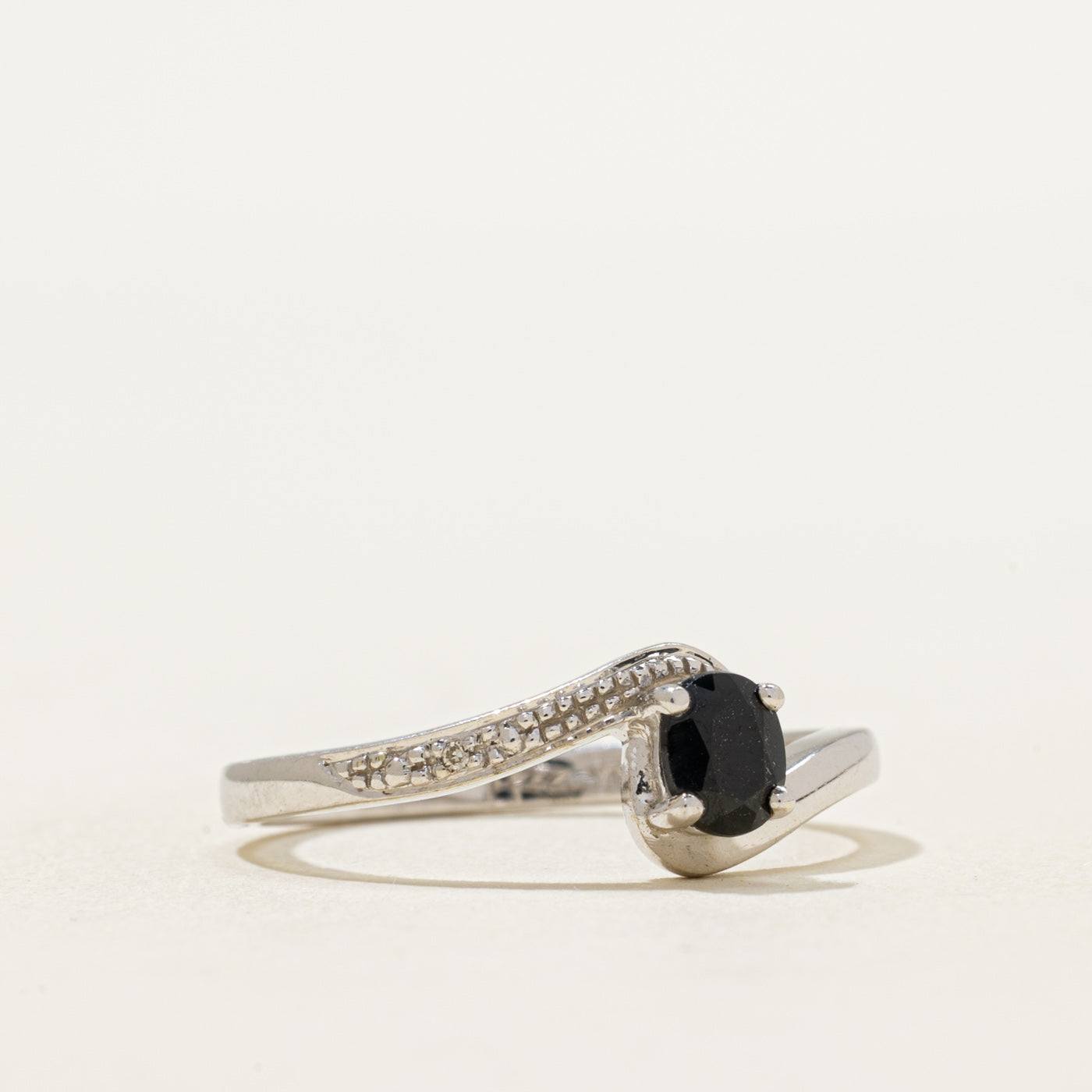 Sapphire & Diamond Bypass Ring | 0.34ct, 0.005ctw | SZ 7.25