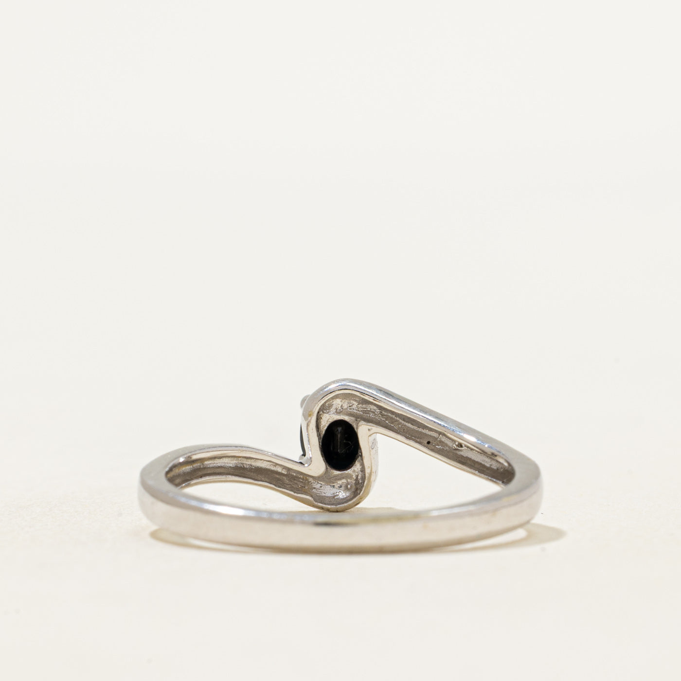 Sapphire & Diamond Bypass Ring | 0.34ct, 0.005ctw | SZ 7.25