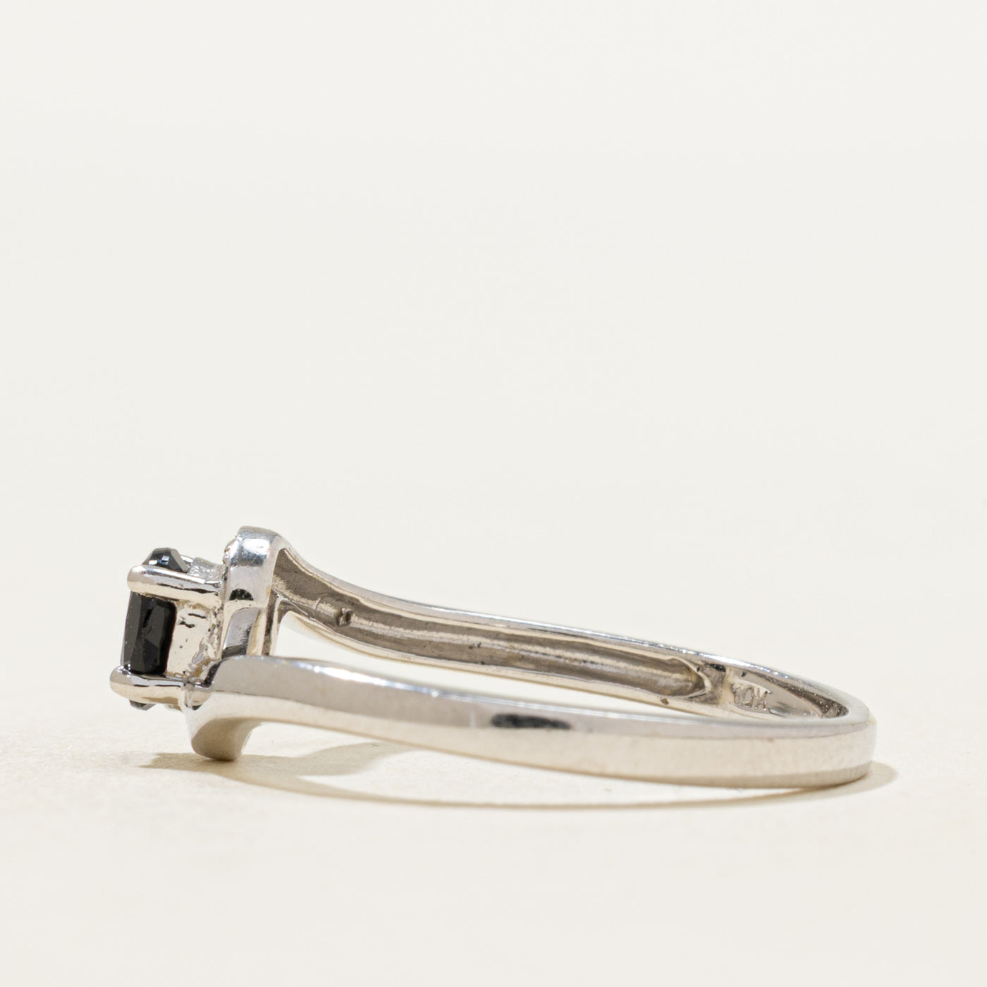 Sapphire & Diamond Bypass Ring | 0.34ct, 0.005ctw | SZ 7.25