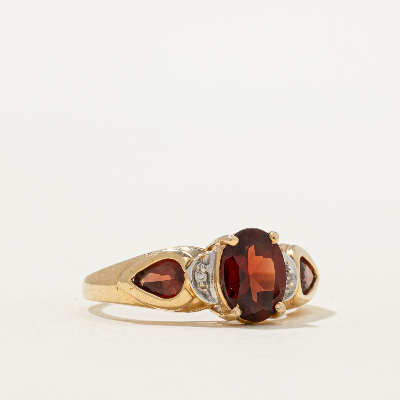 Mixed Cut Garnet & Diamond Ring | 2.20ctw, 0.01ctw | SZ 8