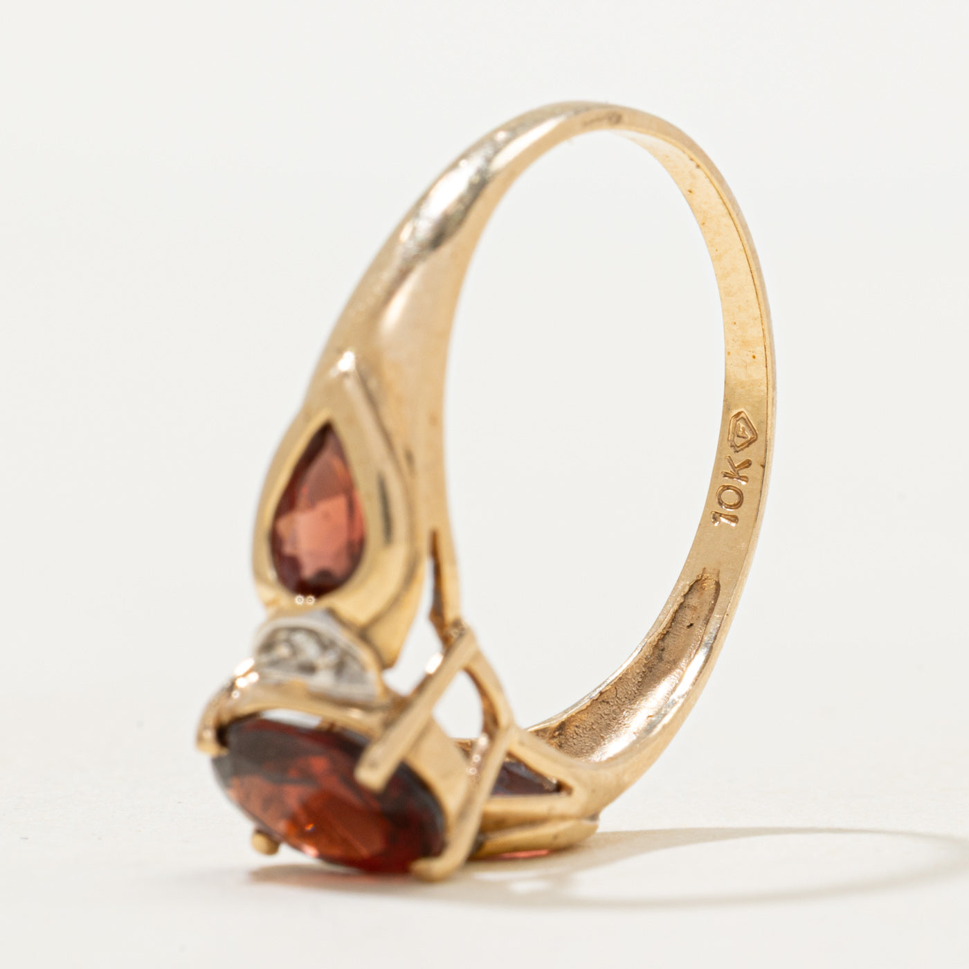 Mixed Cut Garnet & Diamond Ring | 2.20ctw, 0.01ctw | SZ 8