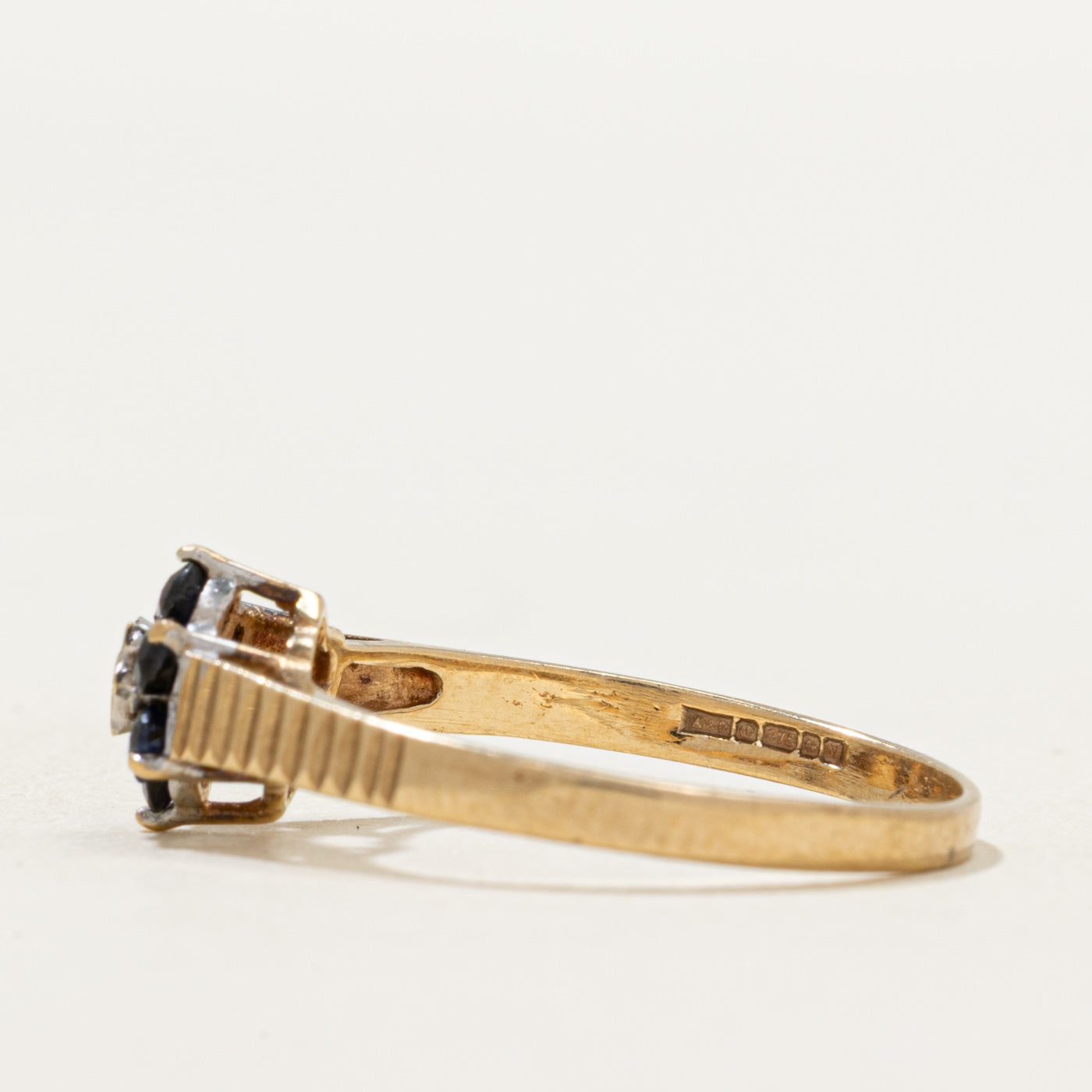 1987 Birmingham Sapphire & Diamond Petal Ring | 0.25ctw, 0.01ct | SZ 6.5