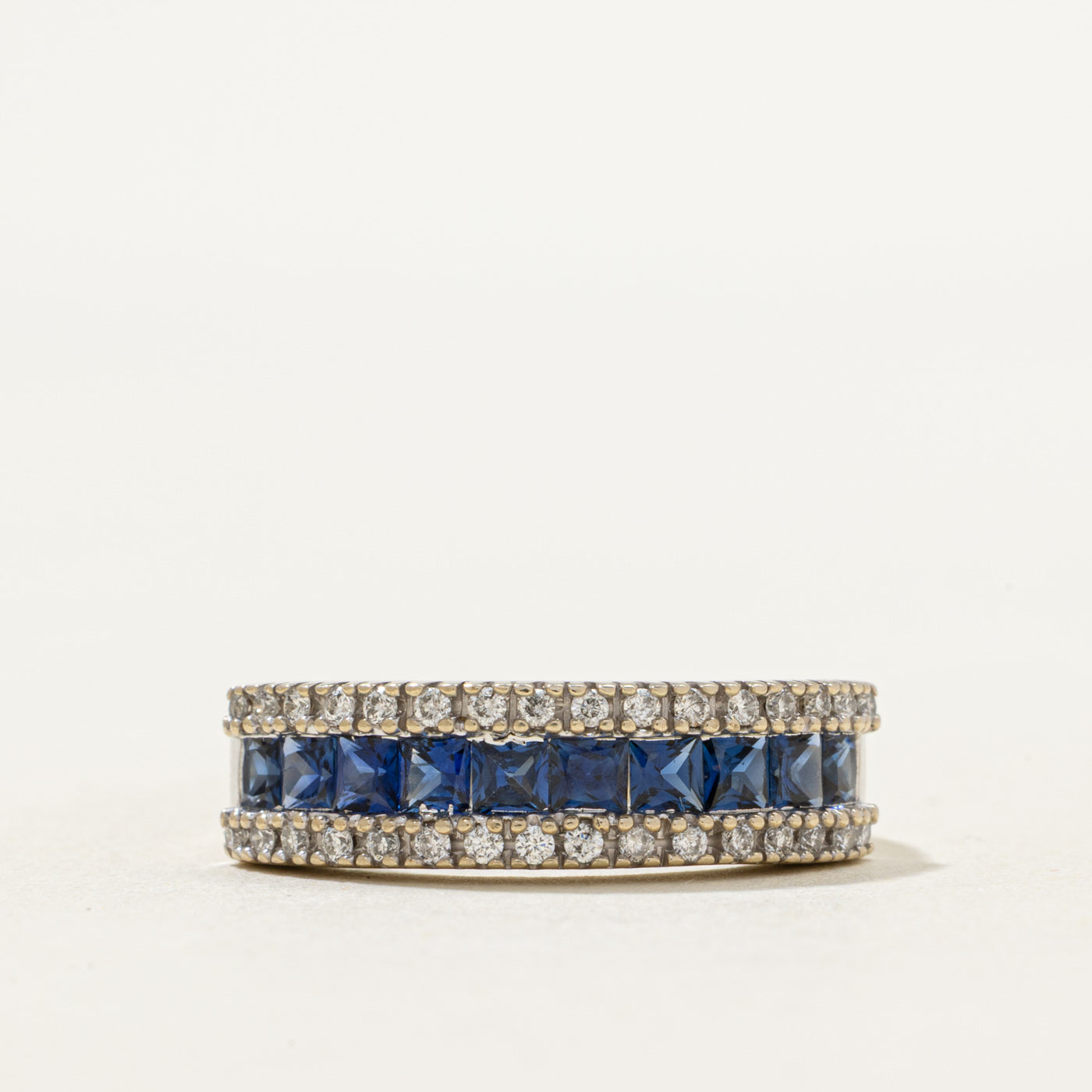 Multi Row Sapphire & Diamond Ring | 1.00ctw, 0.24ctw | SZ 6.75