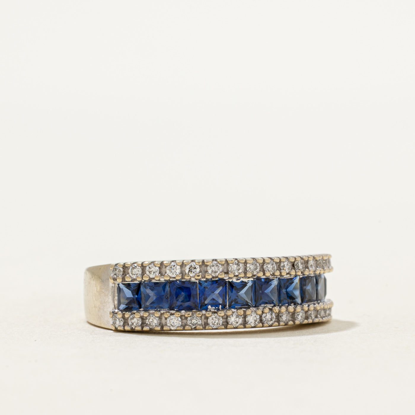 Multi Row Sapphire & Diamond Ring | 1.00ctw, 0.24ctw | SZ 6.75