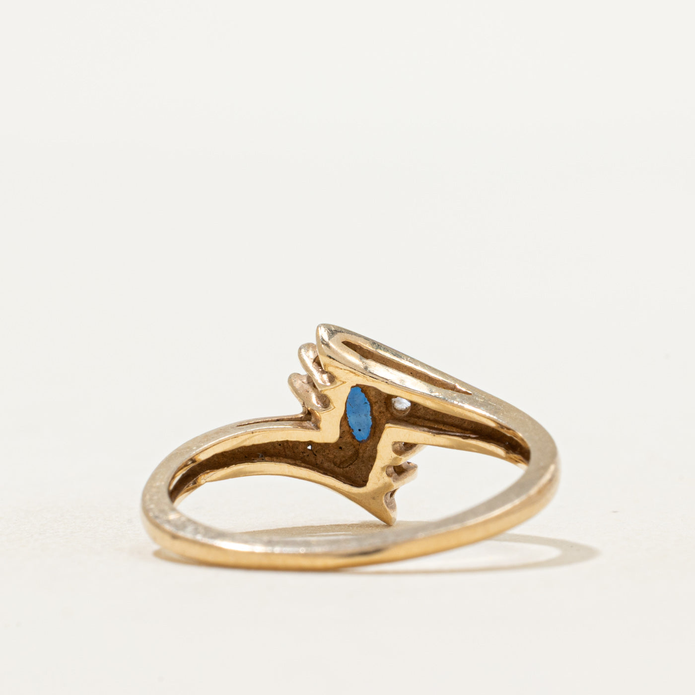 Sapphire & Diamond Bypass Petal Ring | 0.16ct, 0.09ctw | SZ 6.25