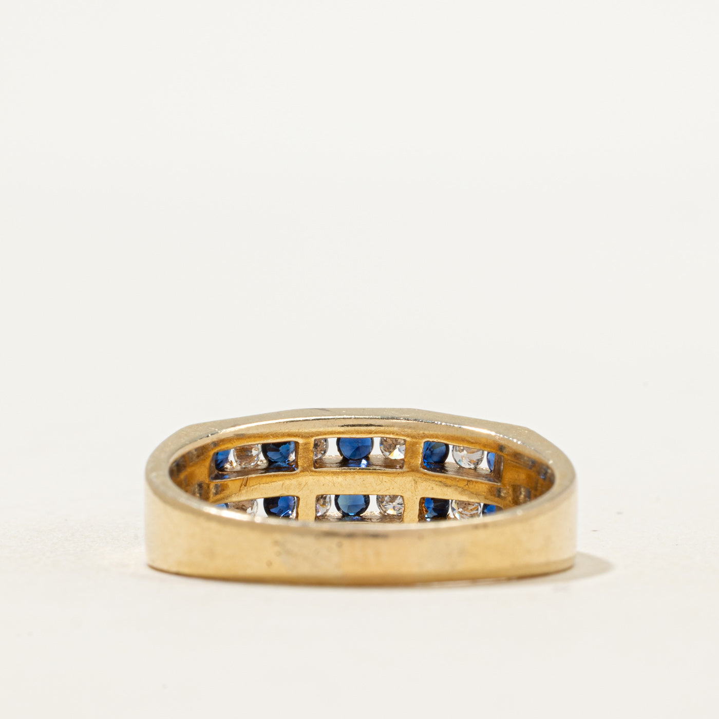 Double Row Sapphire & Diamond Ring | 0.30ctw, 0.20ctw | SZ 8.5