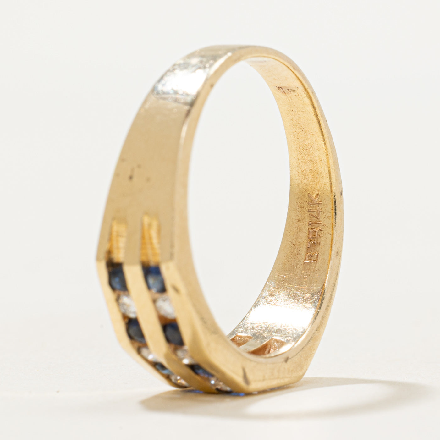 Double Row Sapphire & Diamond Ring | 0.30ctw, 0.20ctw | SZ 8.5