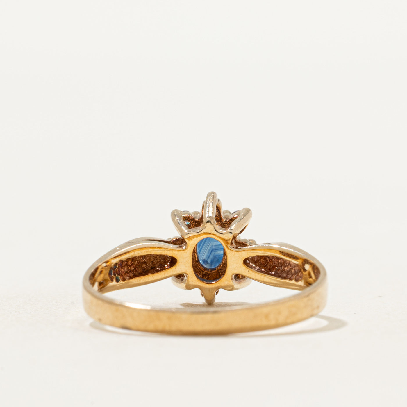 Sapphire & Diamond Petal Ring | 0.25ct, 0.06ctw | SZ 6.25