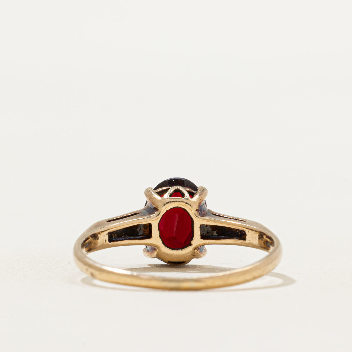 Oval Cut Synthetic Ruby Ring | 1.30ct | SZ 6.75