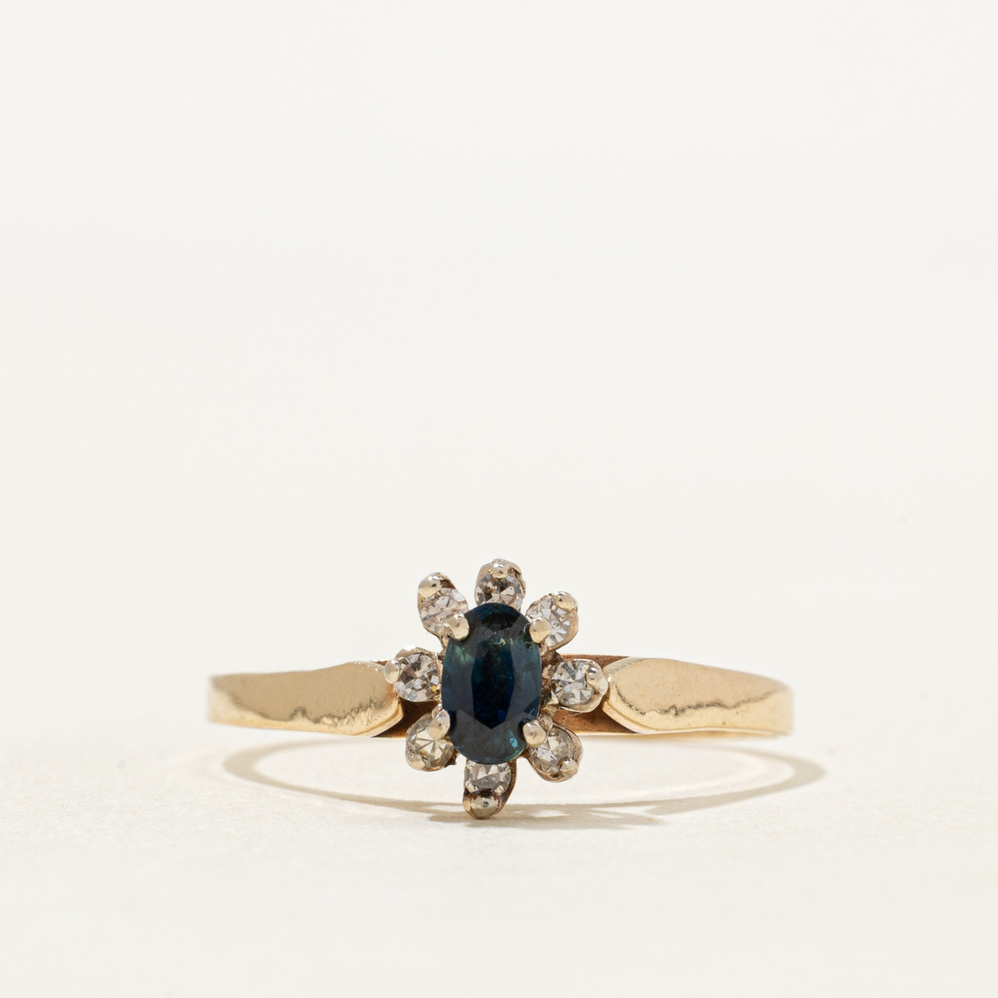Sapphire & Diamond Petal Ring | 0.30ct, 0.09ctw | SZ 8.5