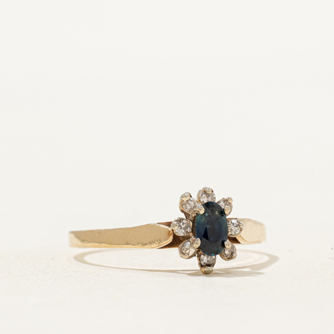 Sapphire & Diamond Petal Ring | 0.30ct, 0.09ctw | SZ 8.5