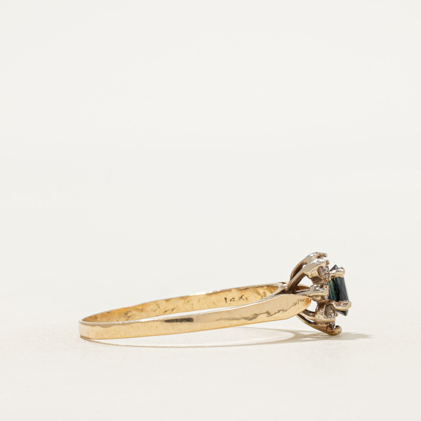 Sapphire & Diamond Petal Ring | 0.30ct, 0.09ctw | SZ 8.5