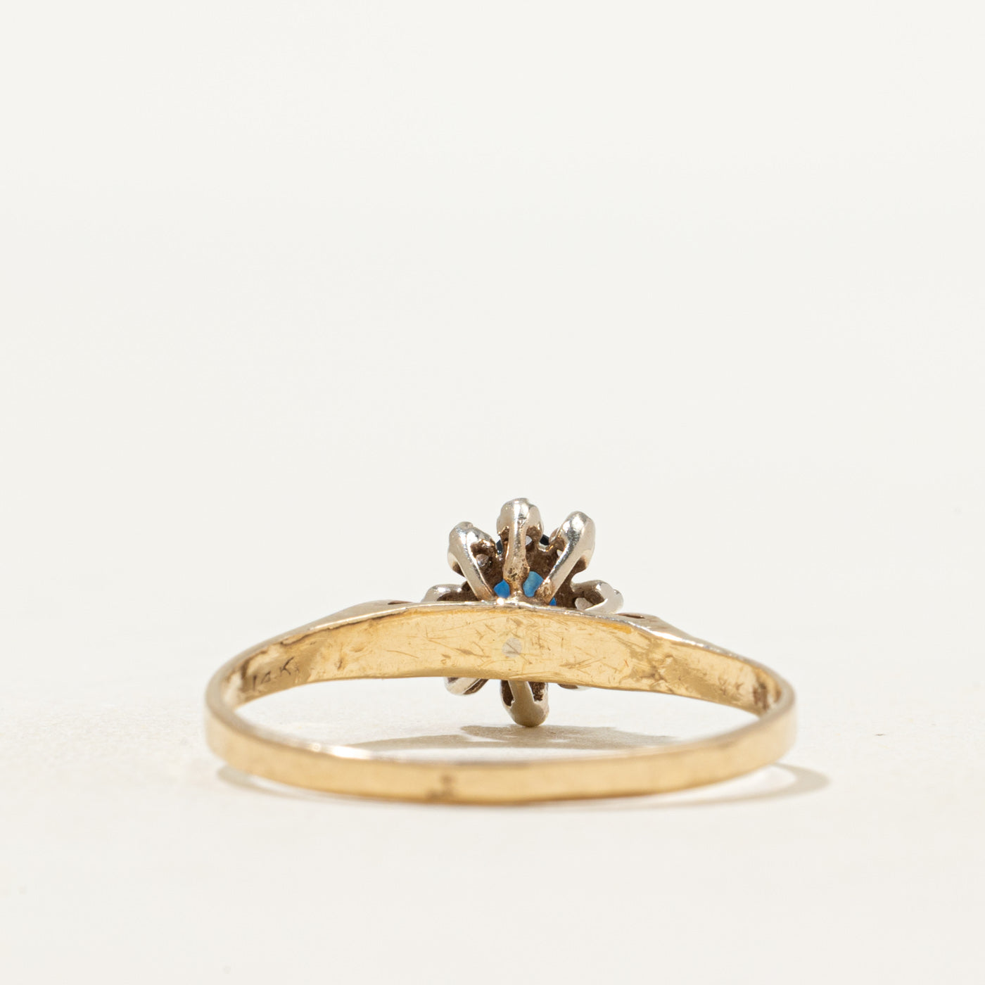 Sapphire & Diamond Petal Ring | 0.30ct, 0.09ctw | SZ 8.5