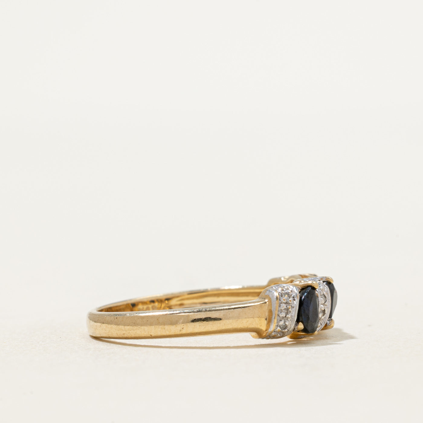 Bague saphir et diamants | 0,50 ct, 0,03 ct | Taille 6,75