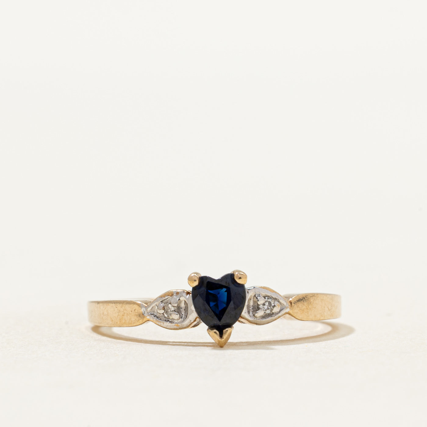 Sapphire Heart & Diamond Ring | 0.15ct, 0.02ctw | SZ 5.5